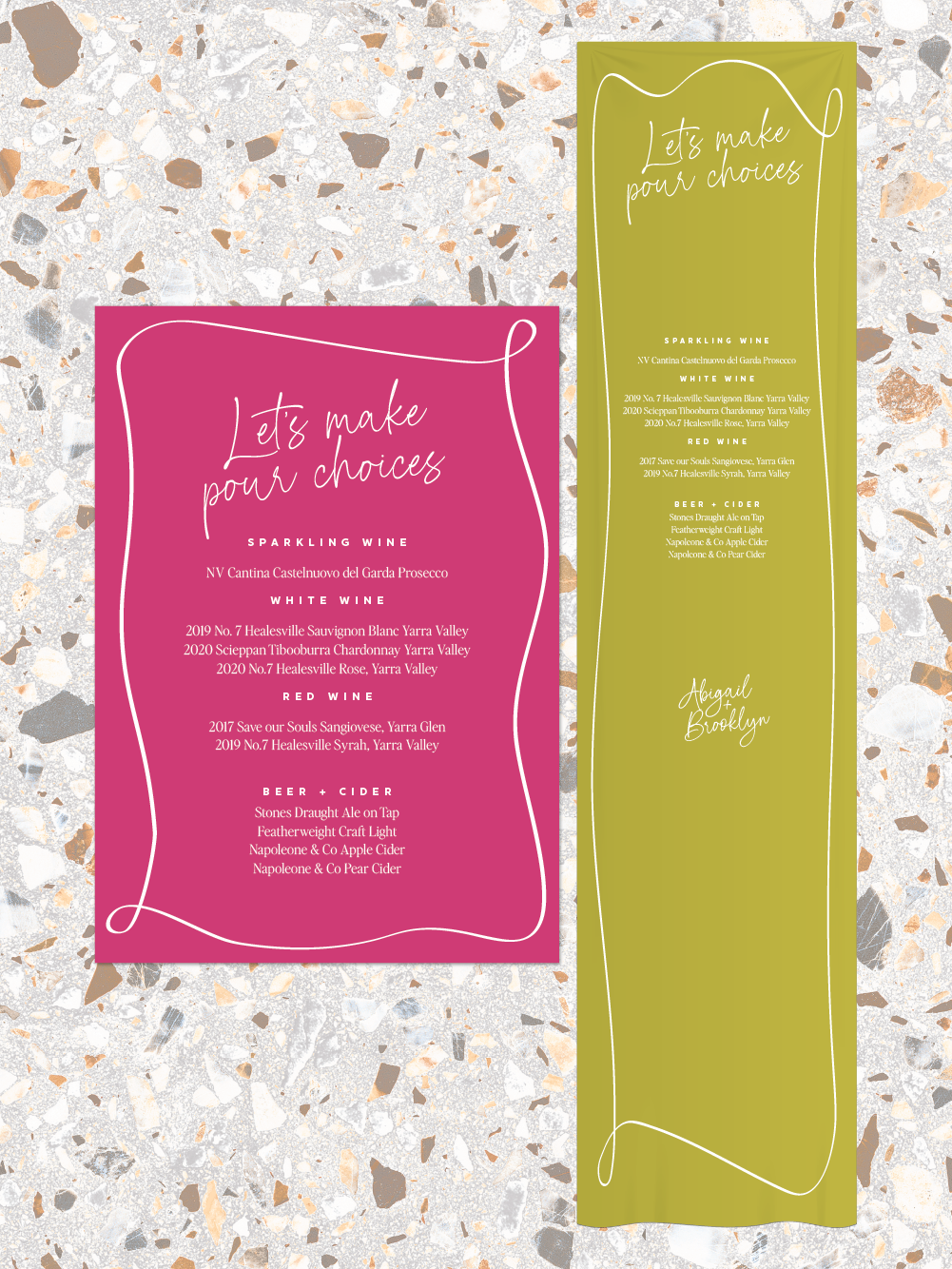 Menus and Signage - Brooklyn Design