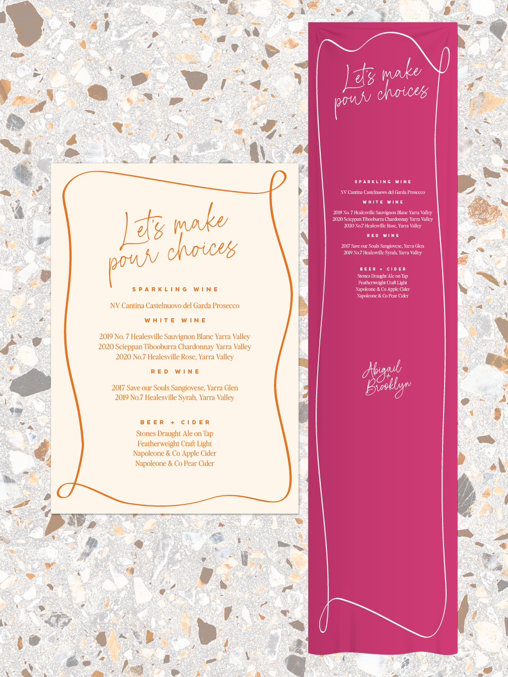 Menus and Signage - Brooklyn Design