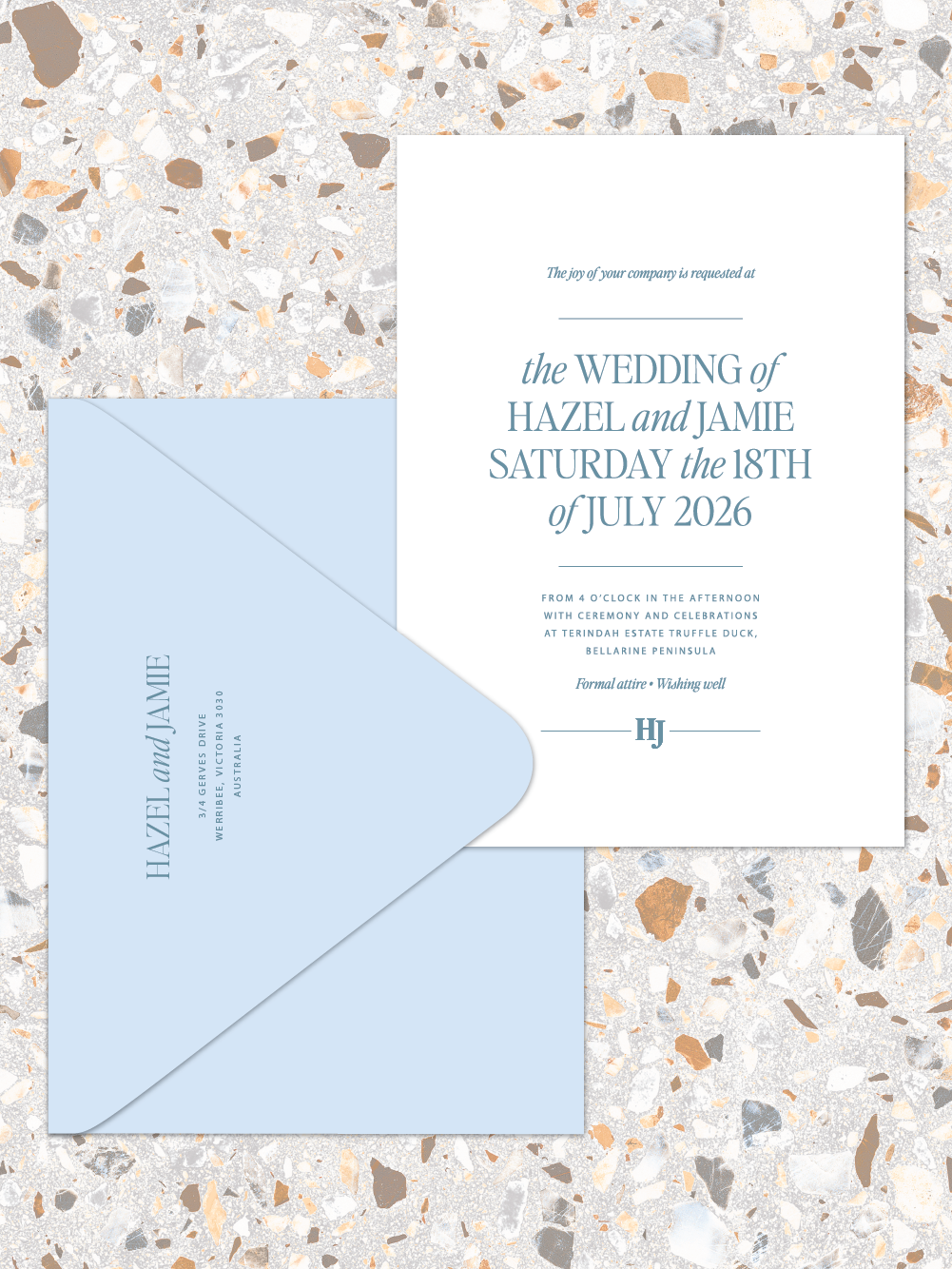 Hazel - Invitation and envelopes