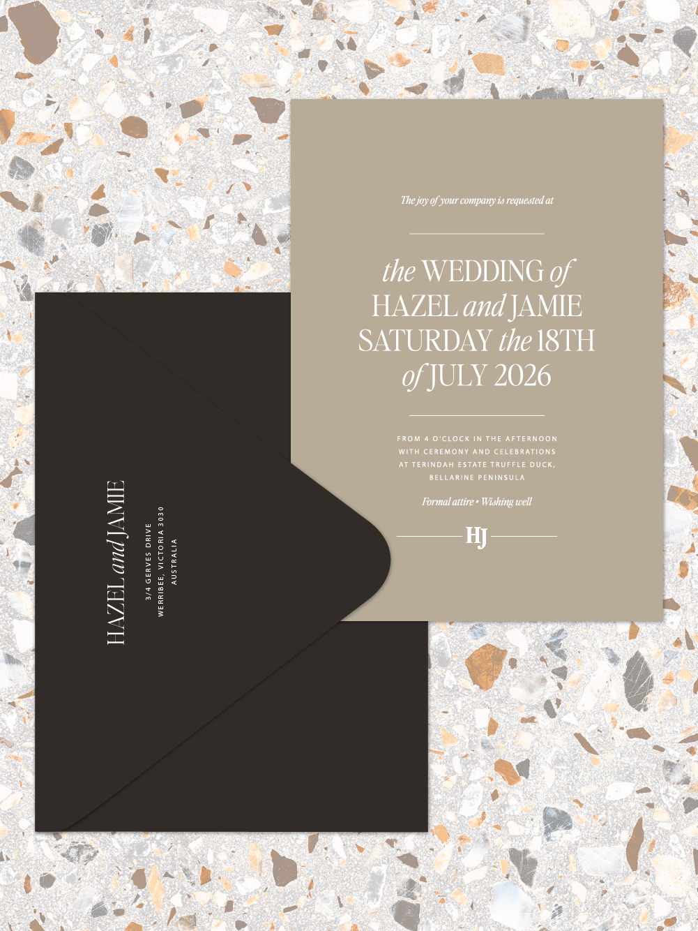 Hazel - Invitation and envelopes