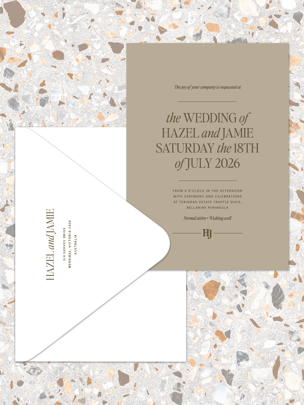 Hazel - Invitation and envelopes