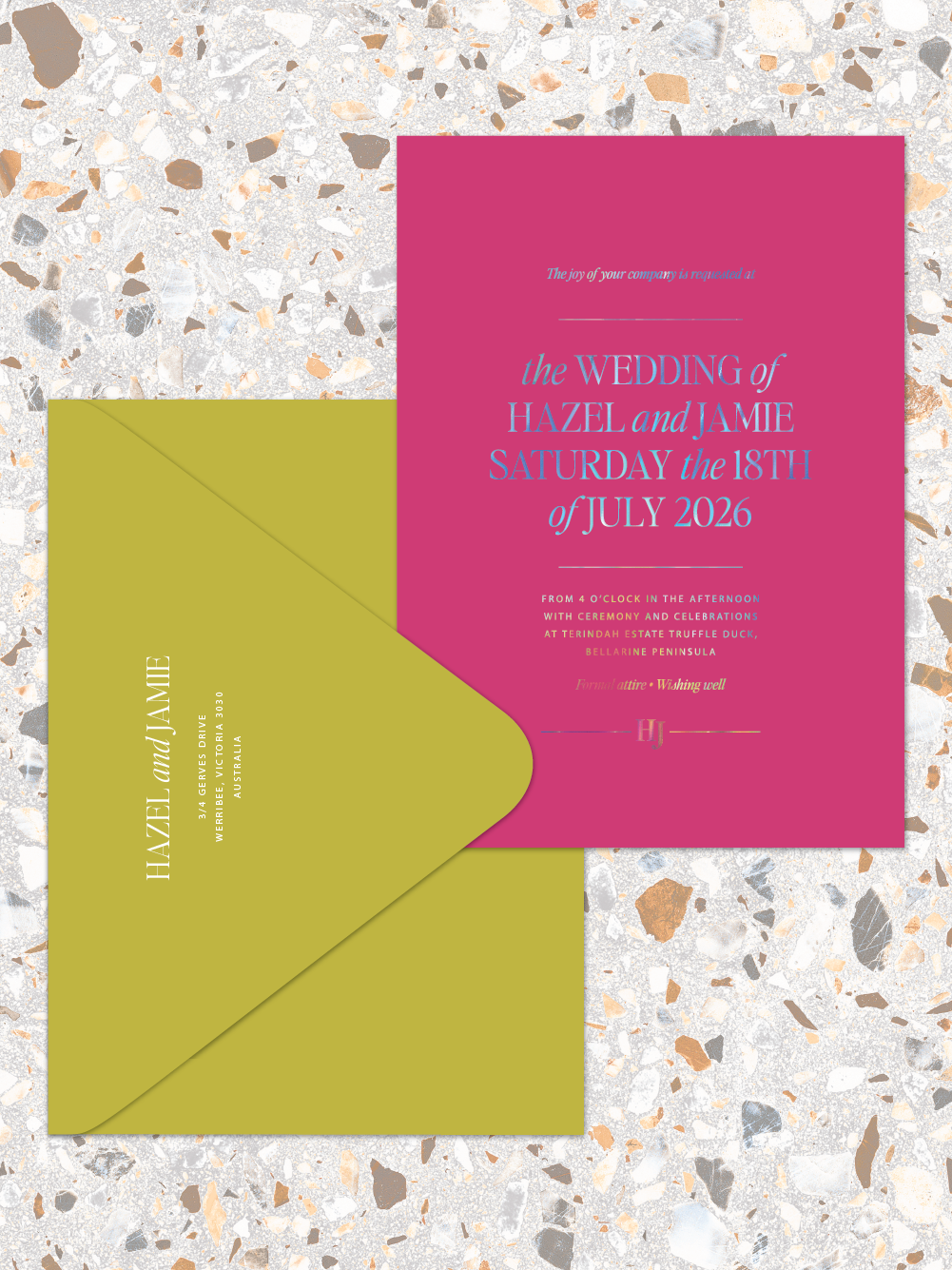 Hazel - Invitation and envelopes