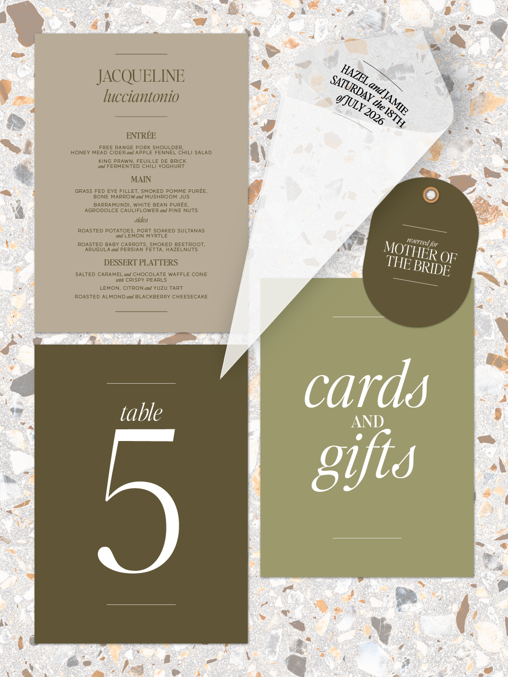 Menus and Signage - Hazel Design