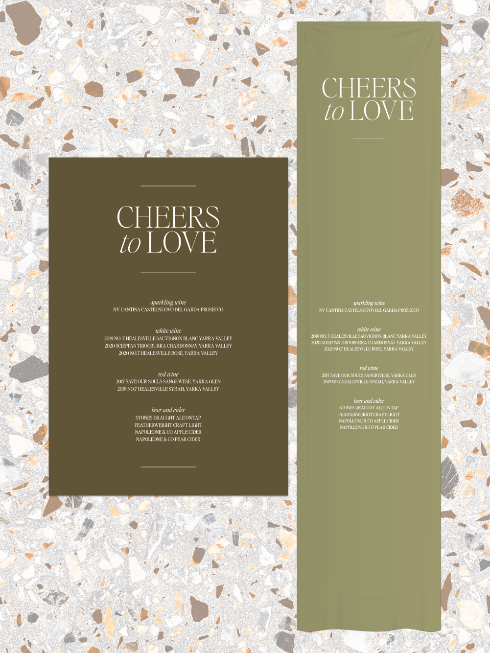 Menus and Signage - Hazel Design