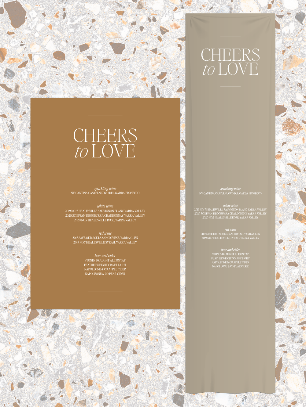 Menus and Signage - Hazel Design