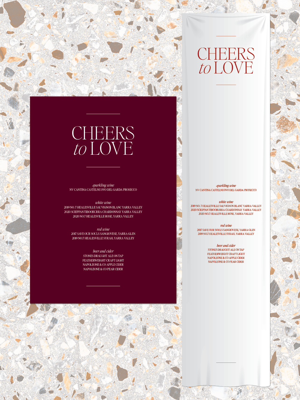 Menus and Signage - Hazel Design