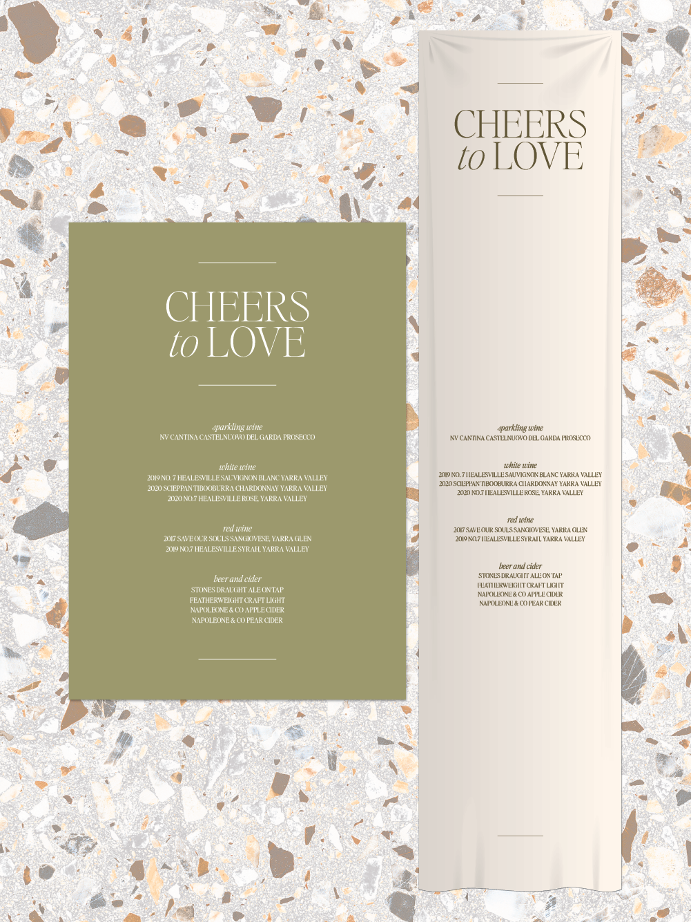 Menus and Signage - Hazel Design