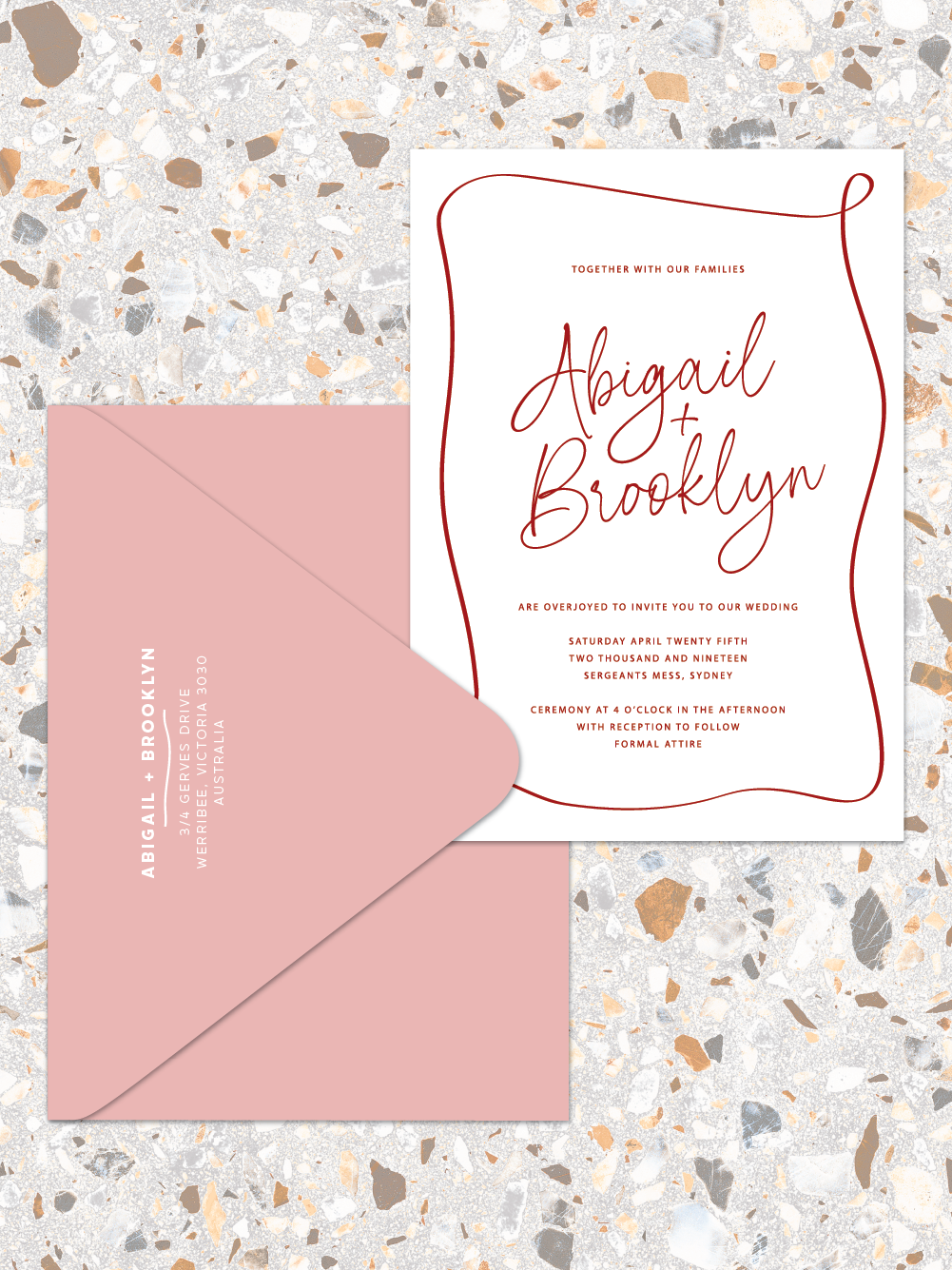 Brooklyn - Invitation and envelopes