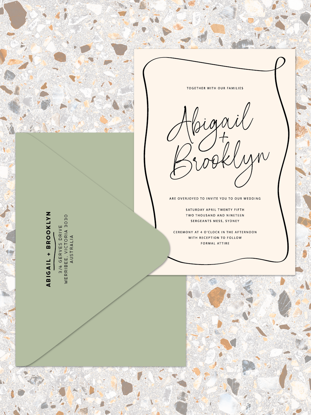 Brooklyn - Invitation and envelopes