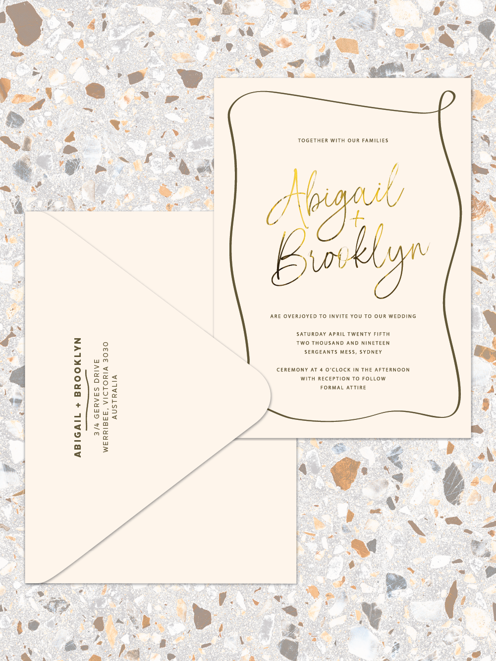 Brooklyn - Invitation and envelopes