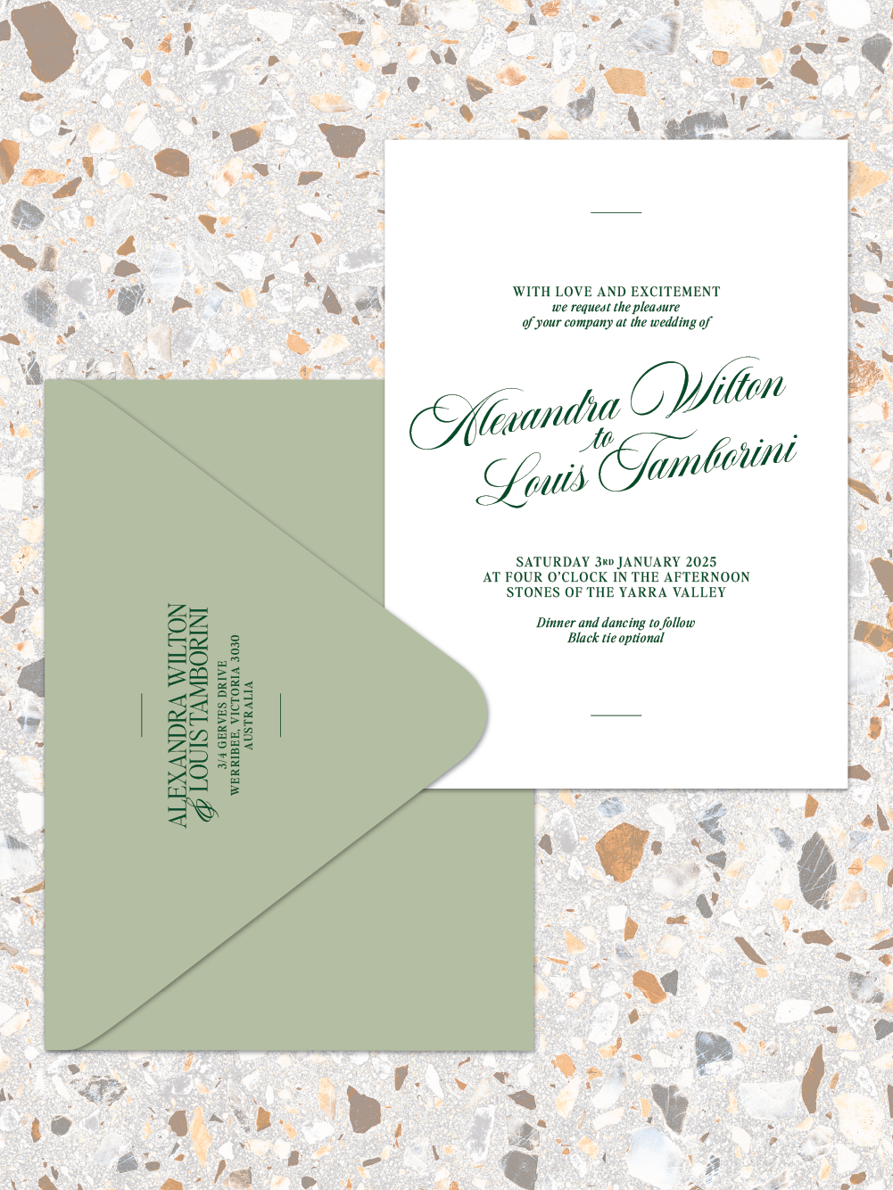 Louis - Invitation and envelopes