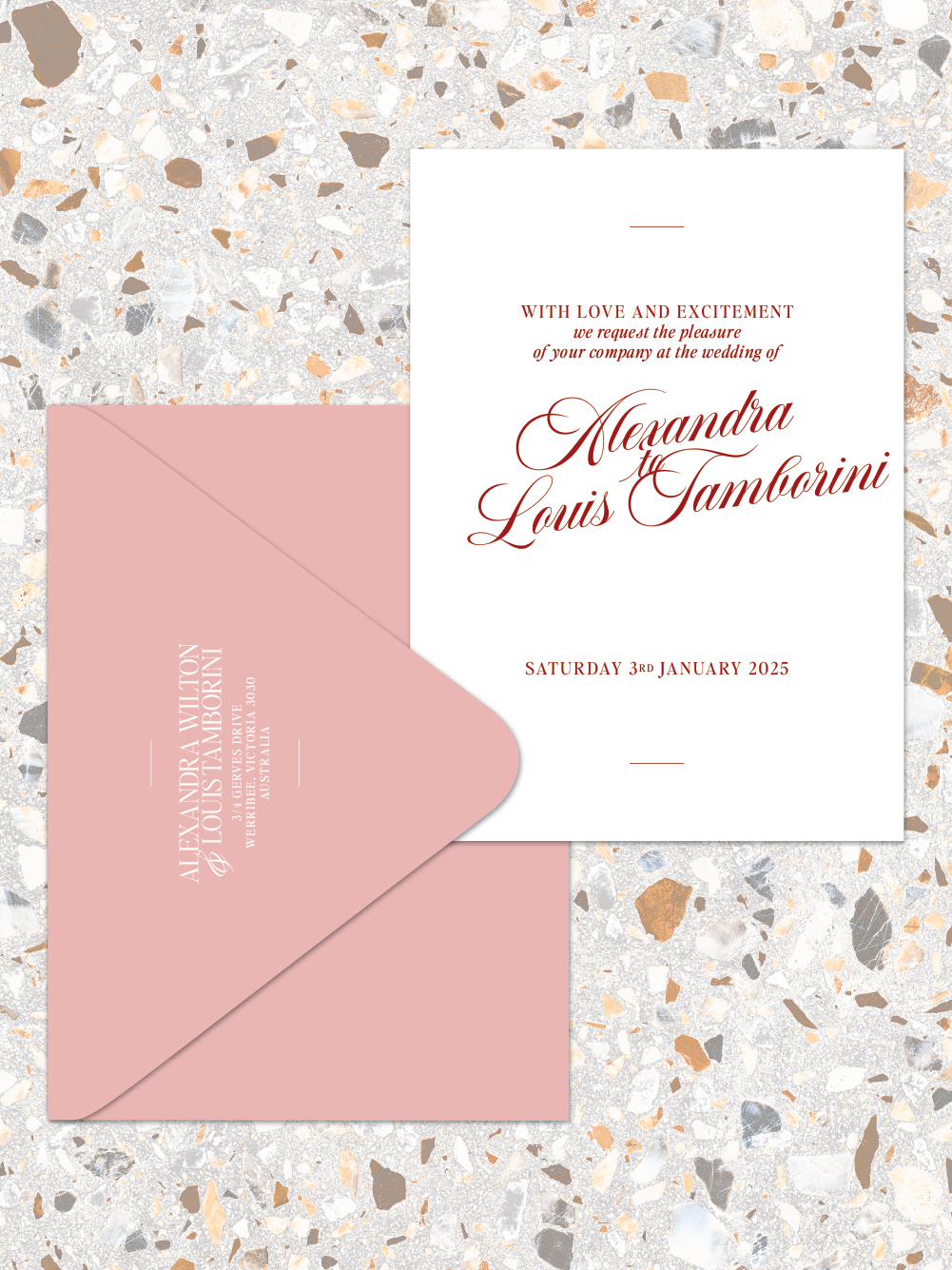 Louis - Invitation and envelopes