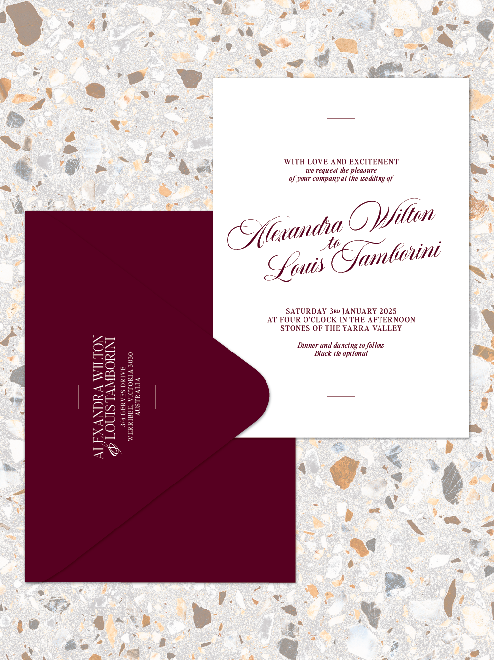 Louis - Invitation and envelopes