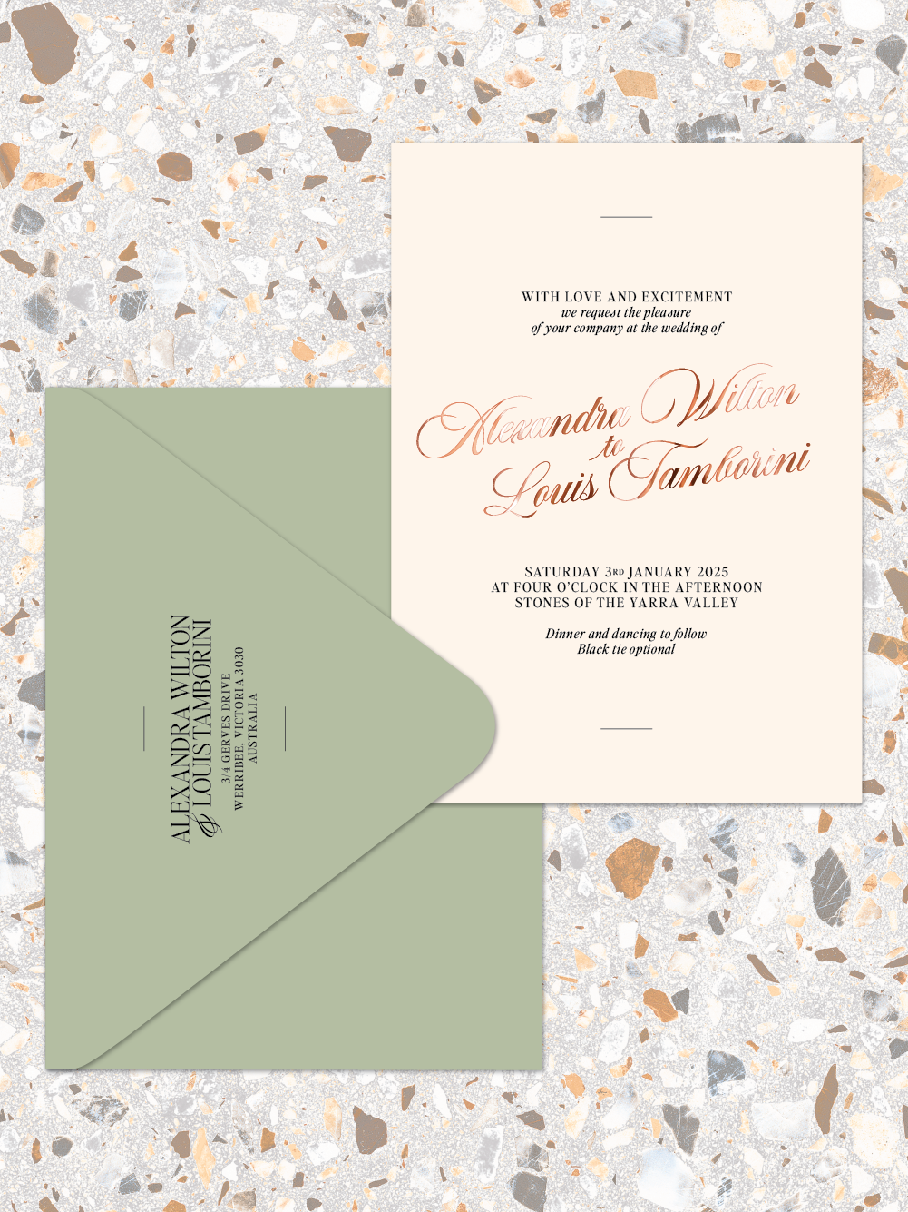 Louis - Invitation and envelopes