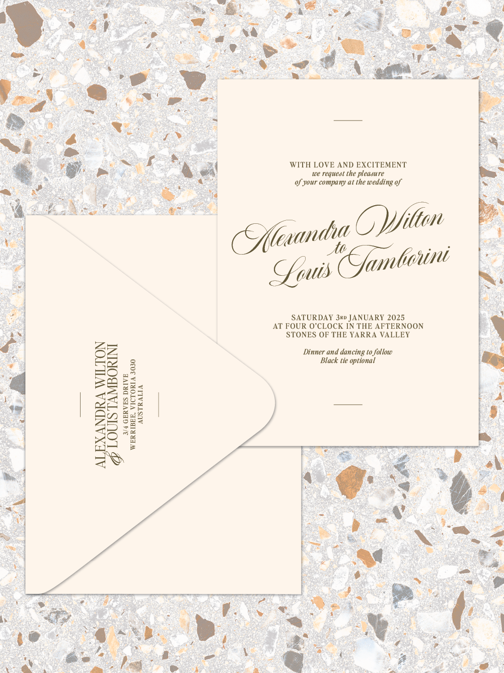 Louis - Invitation and envelopes