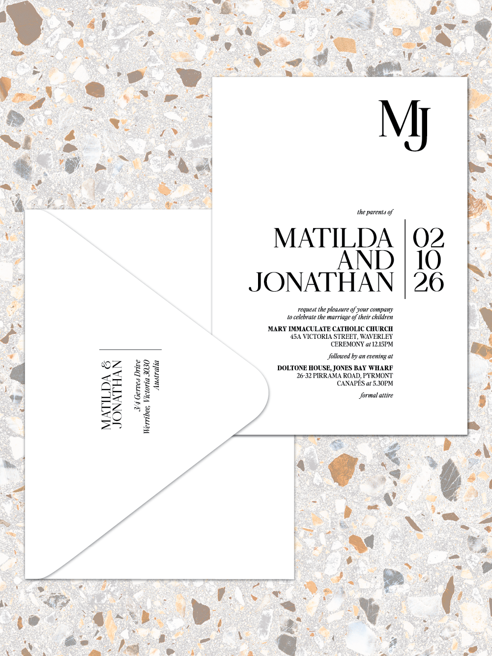 Matilda - Invitations and envelopes