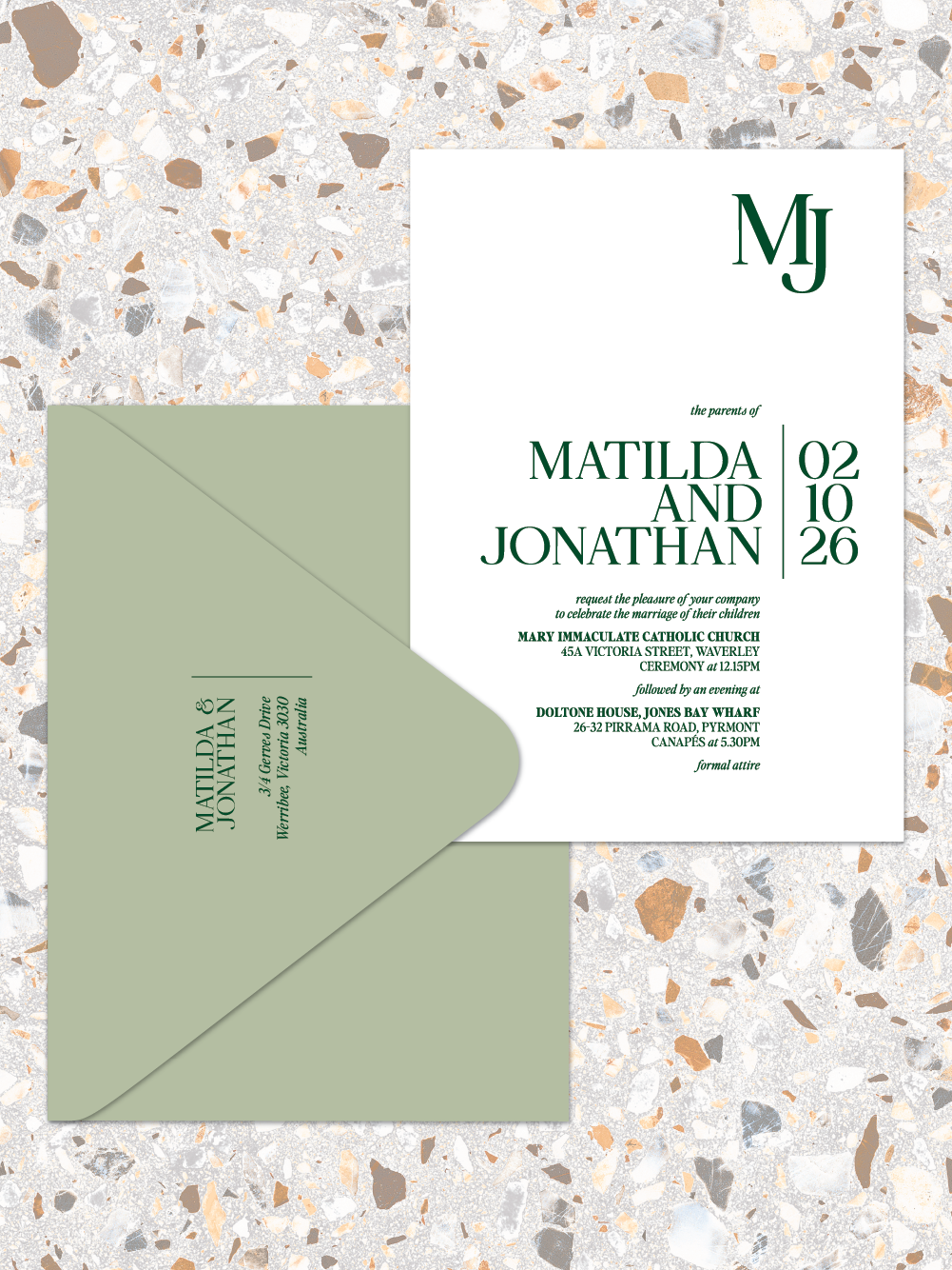 Matilda - Invitations and envelopes