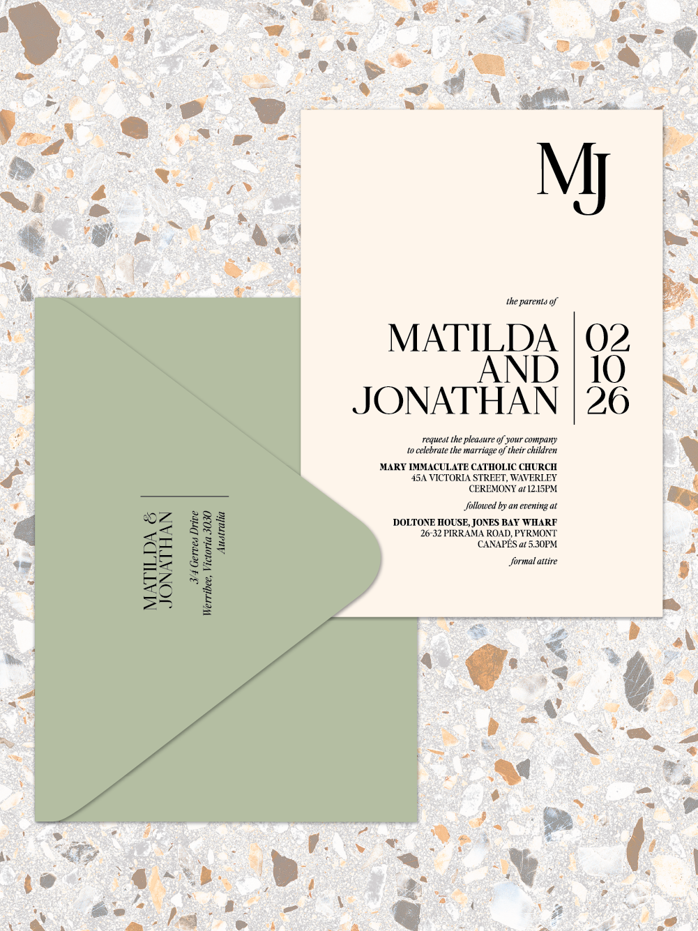 Matilda - Invitations and envelopes