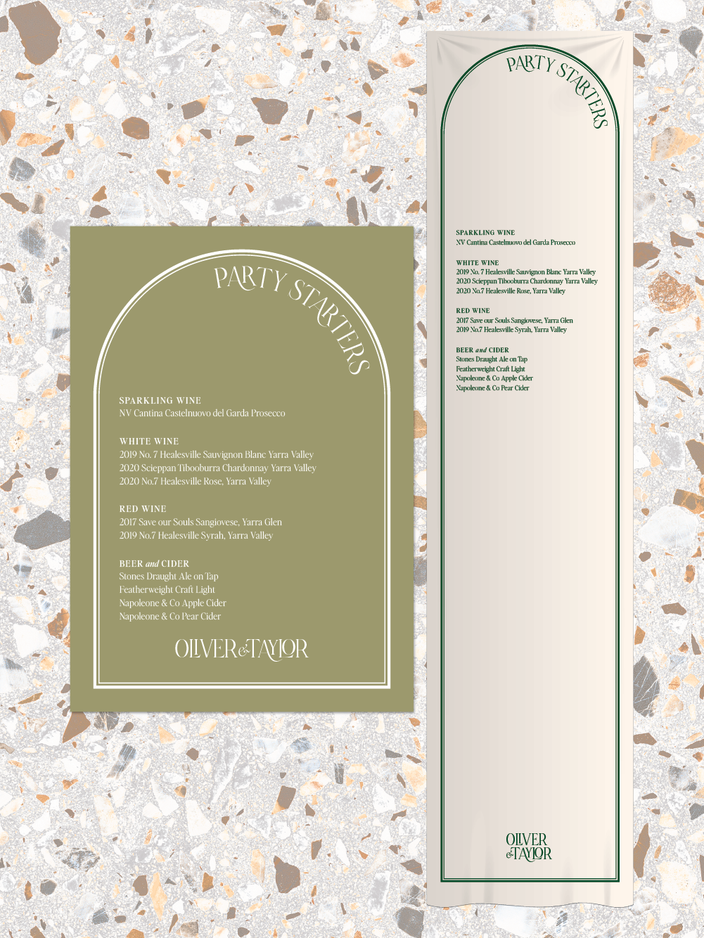 Menus and Signage - Oliver Design