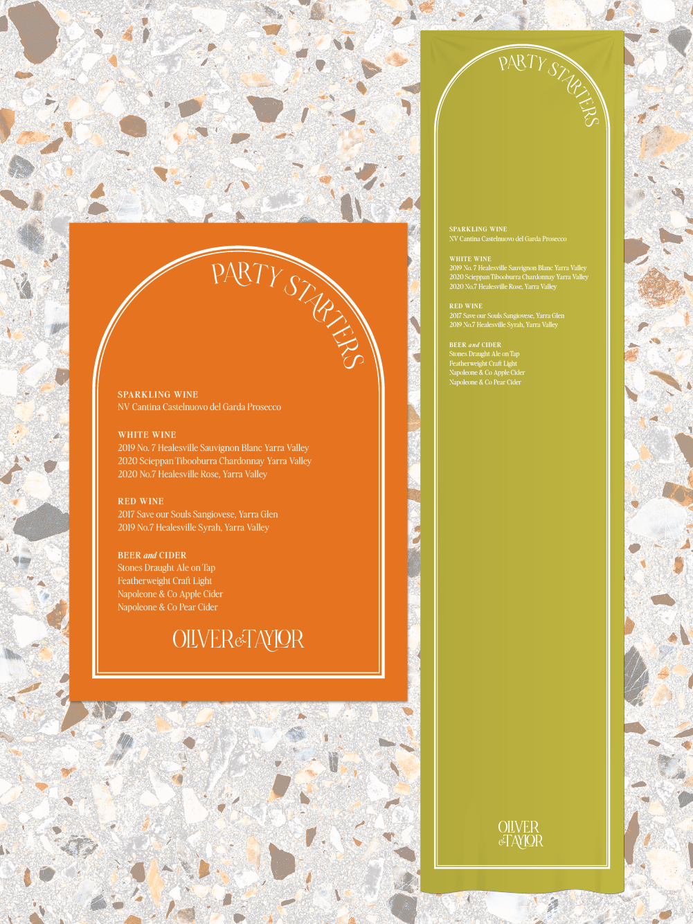 Menus and Signage - Oliver Design