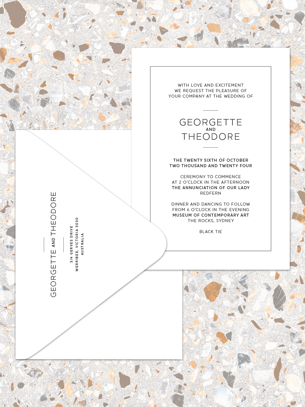 Theodore - Invitations with envelopes