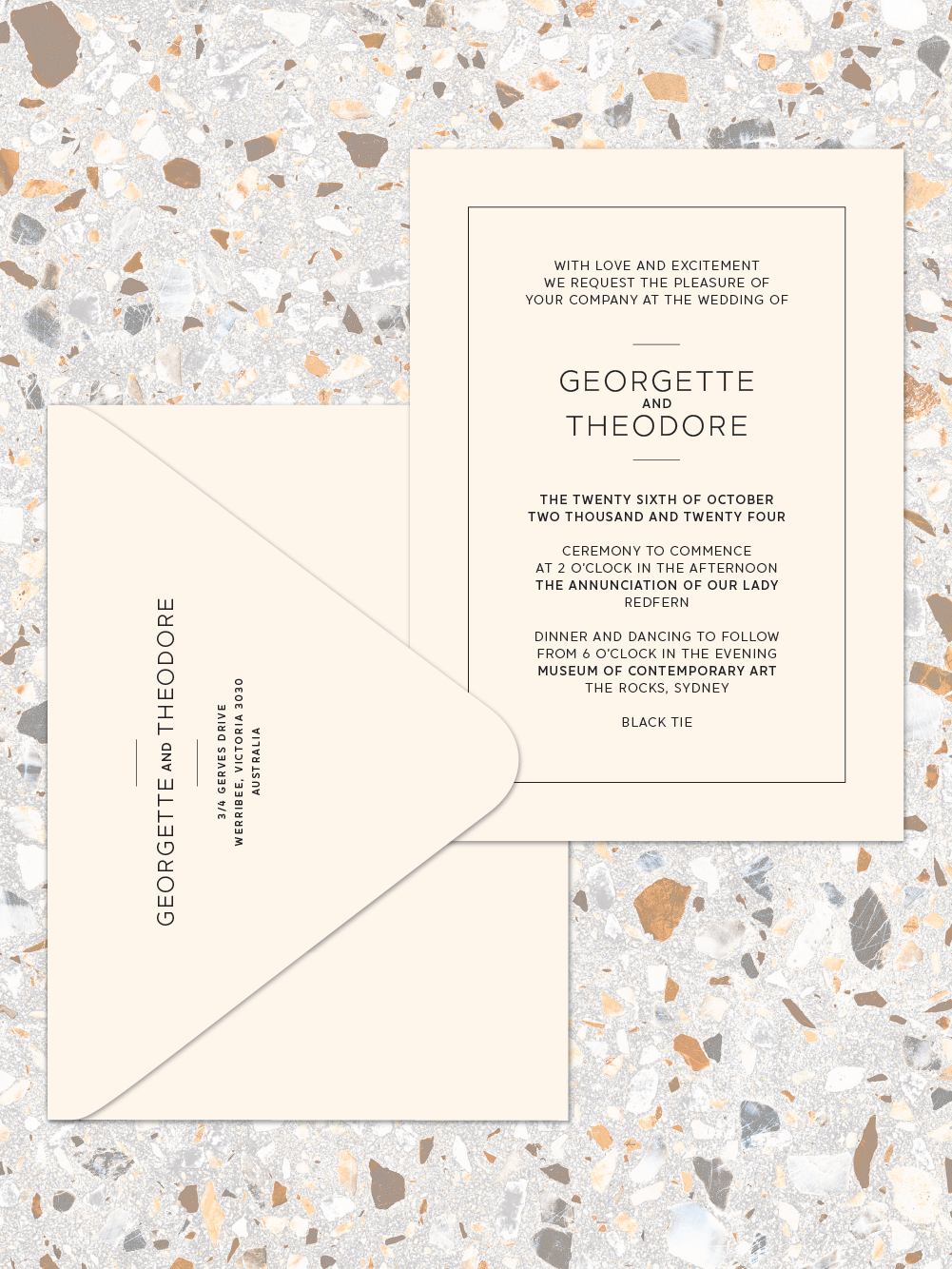 Theodore - Invitations with envelopes