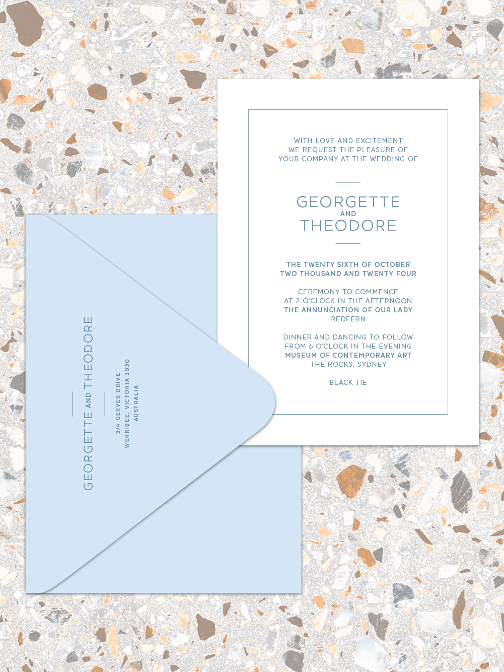 Theodore - Invitations with envelopes