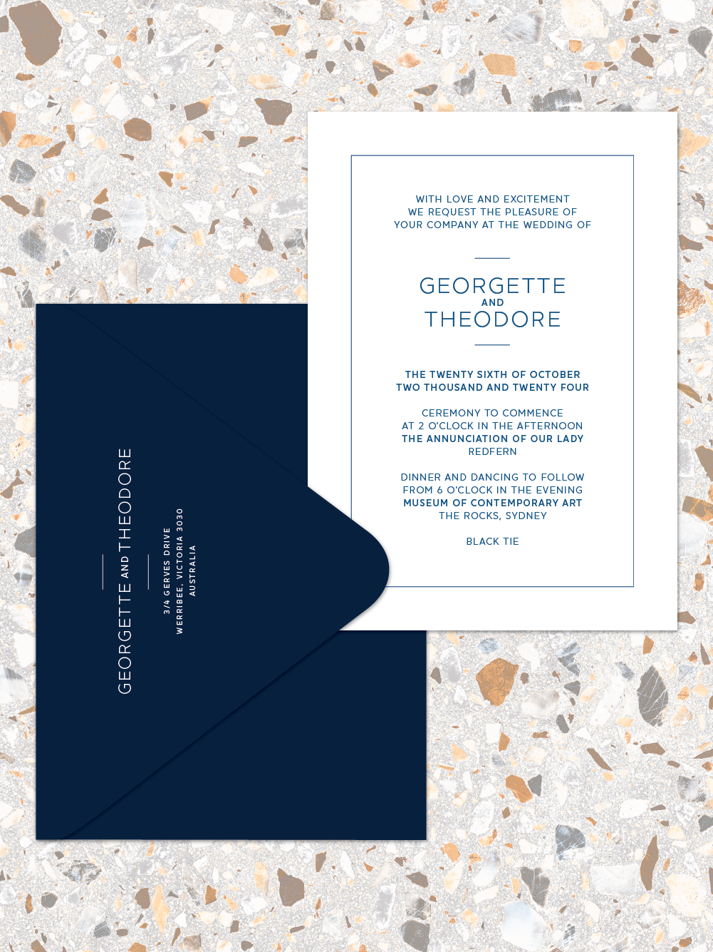 Theodore - Invitations with envelopes