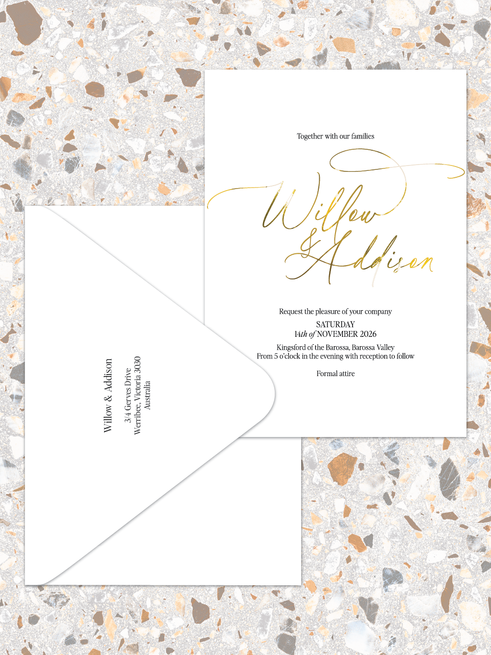 Willow - Invitations and envelopes
