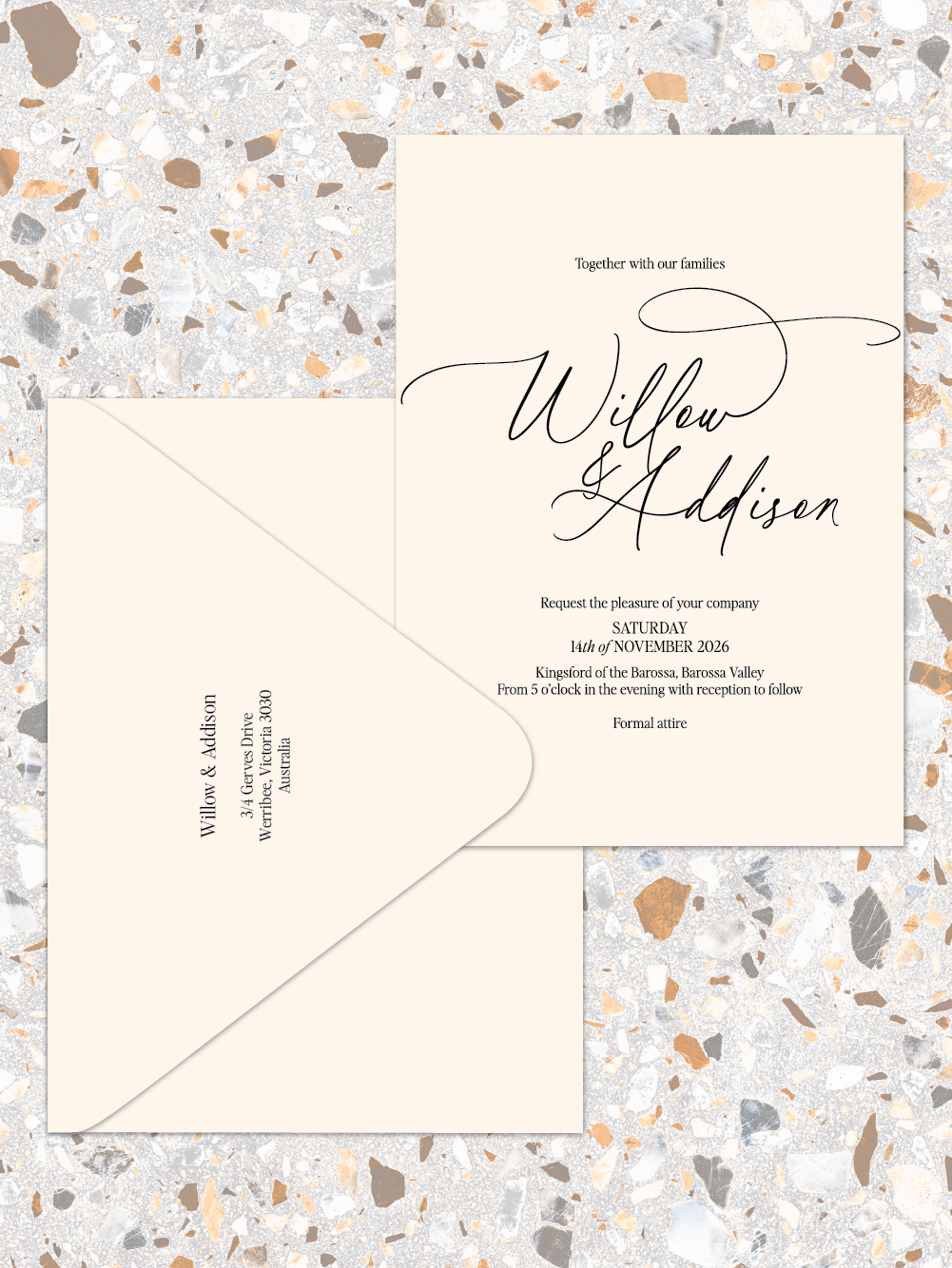 Willow - Invitations and envelopes