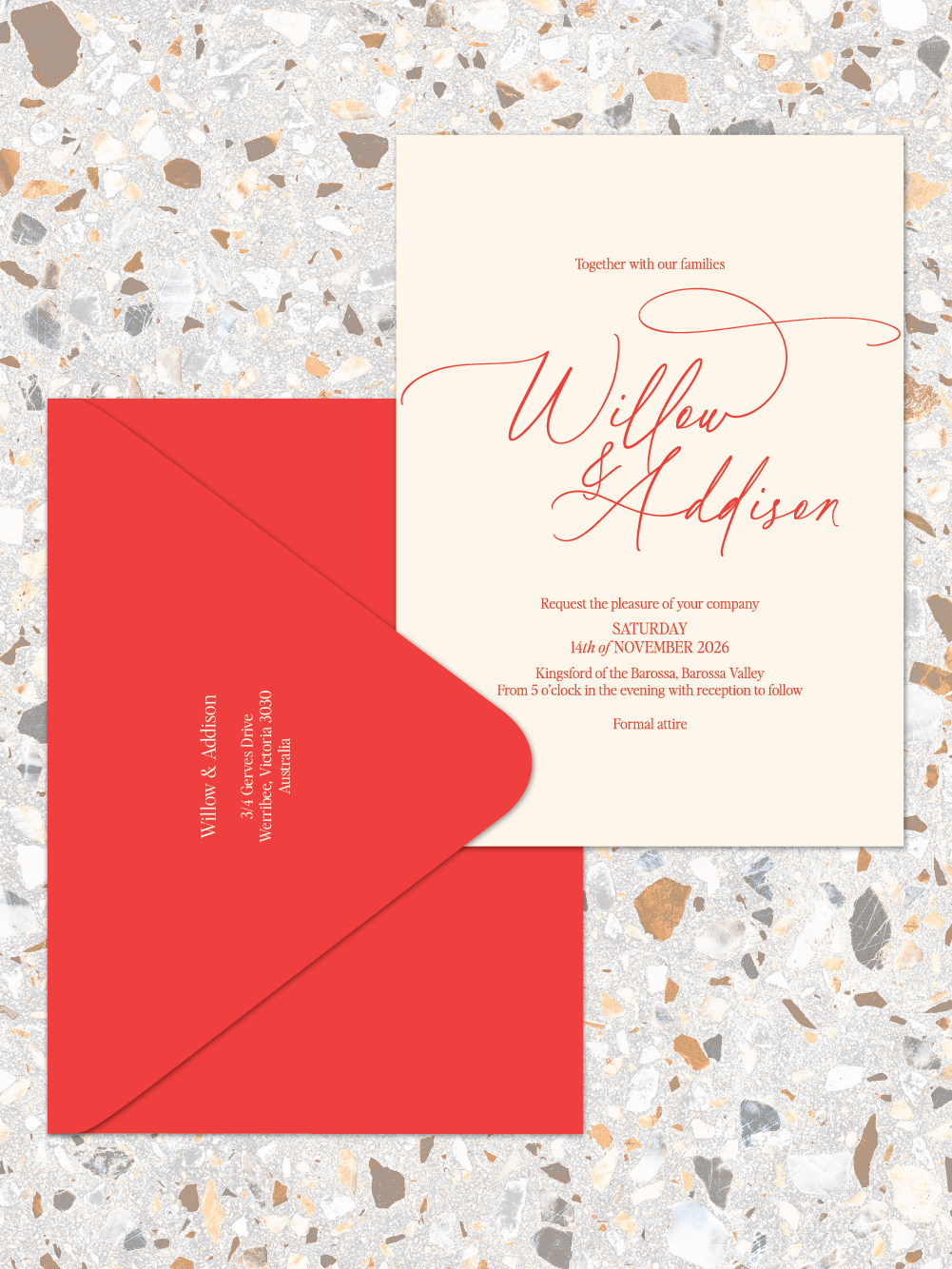 Willow - Invitations and envelopes