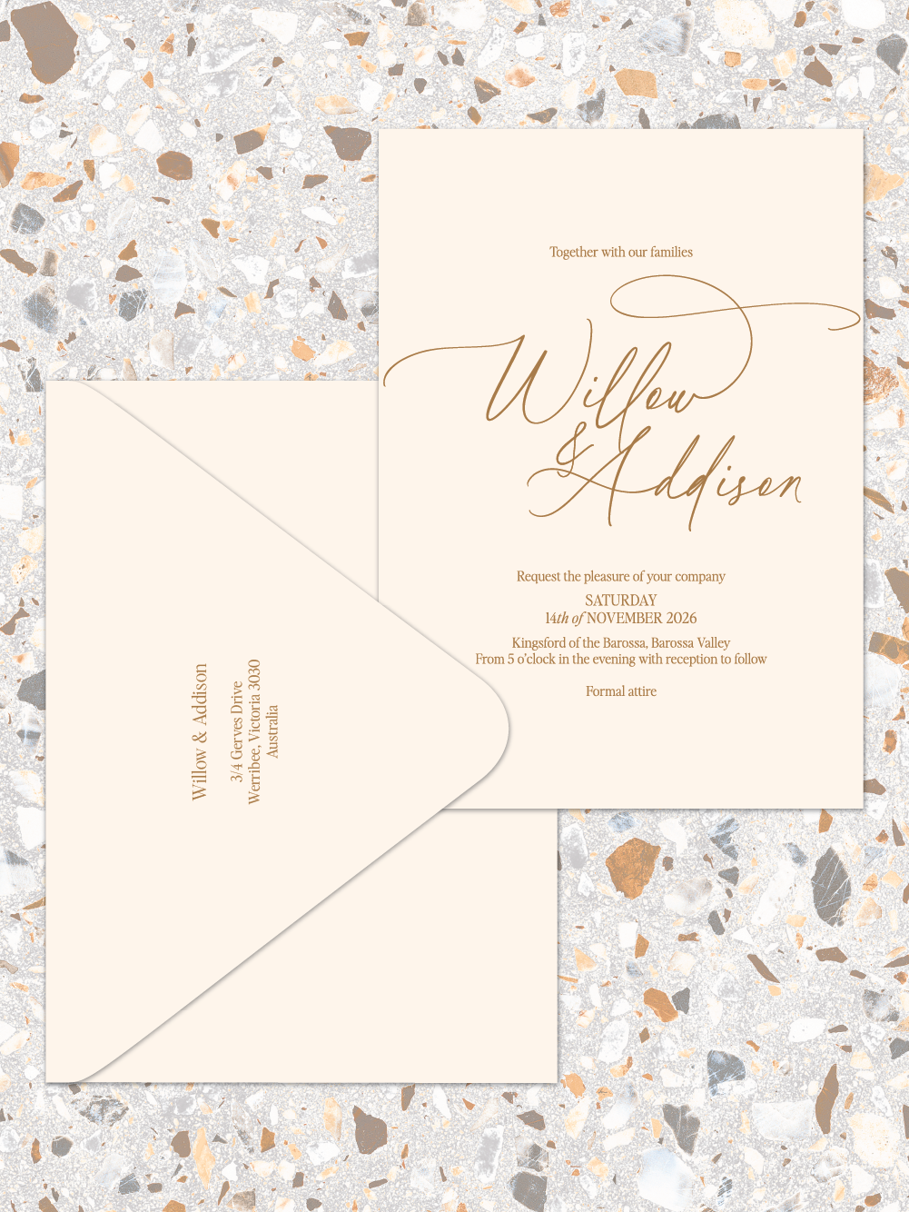 Willow - Invitations and envelopes