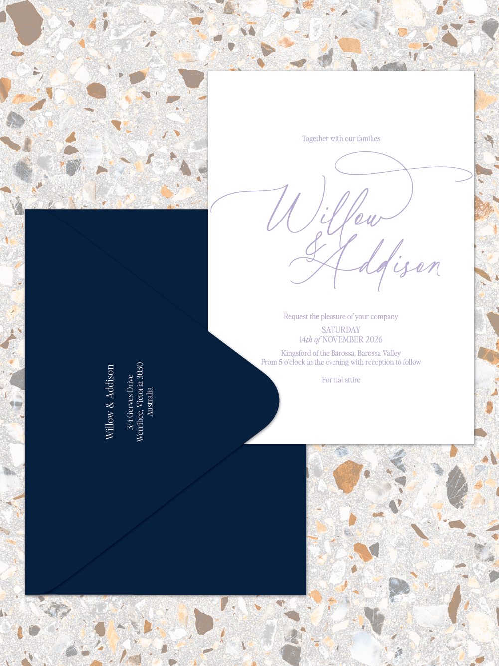 Willow - Invitations and envelopes