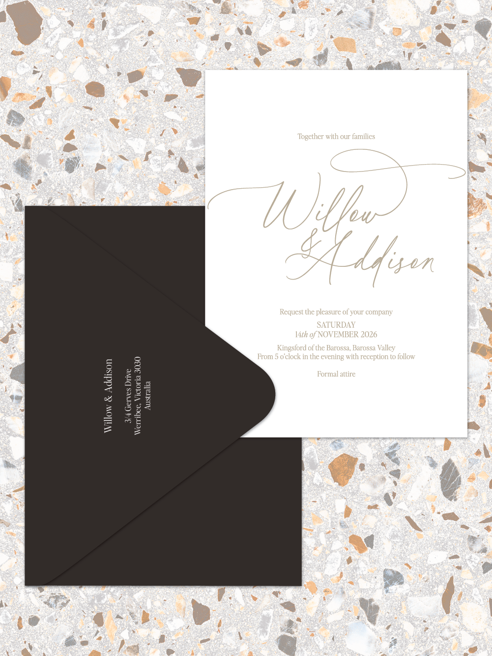 Willow - Invitations and envelopes