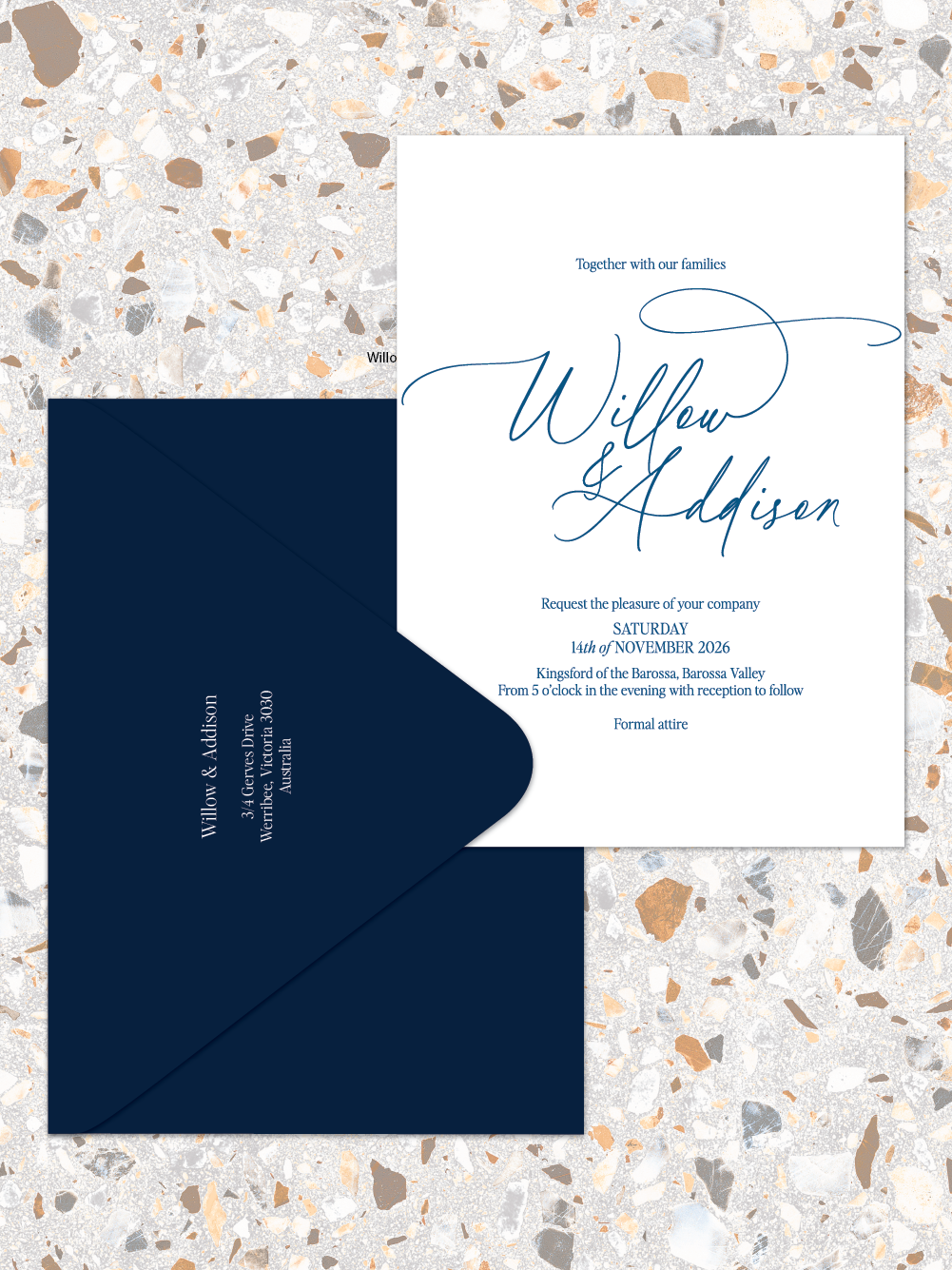 Willow - Invitations and envelopes