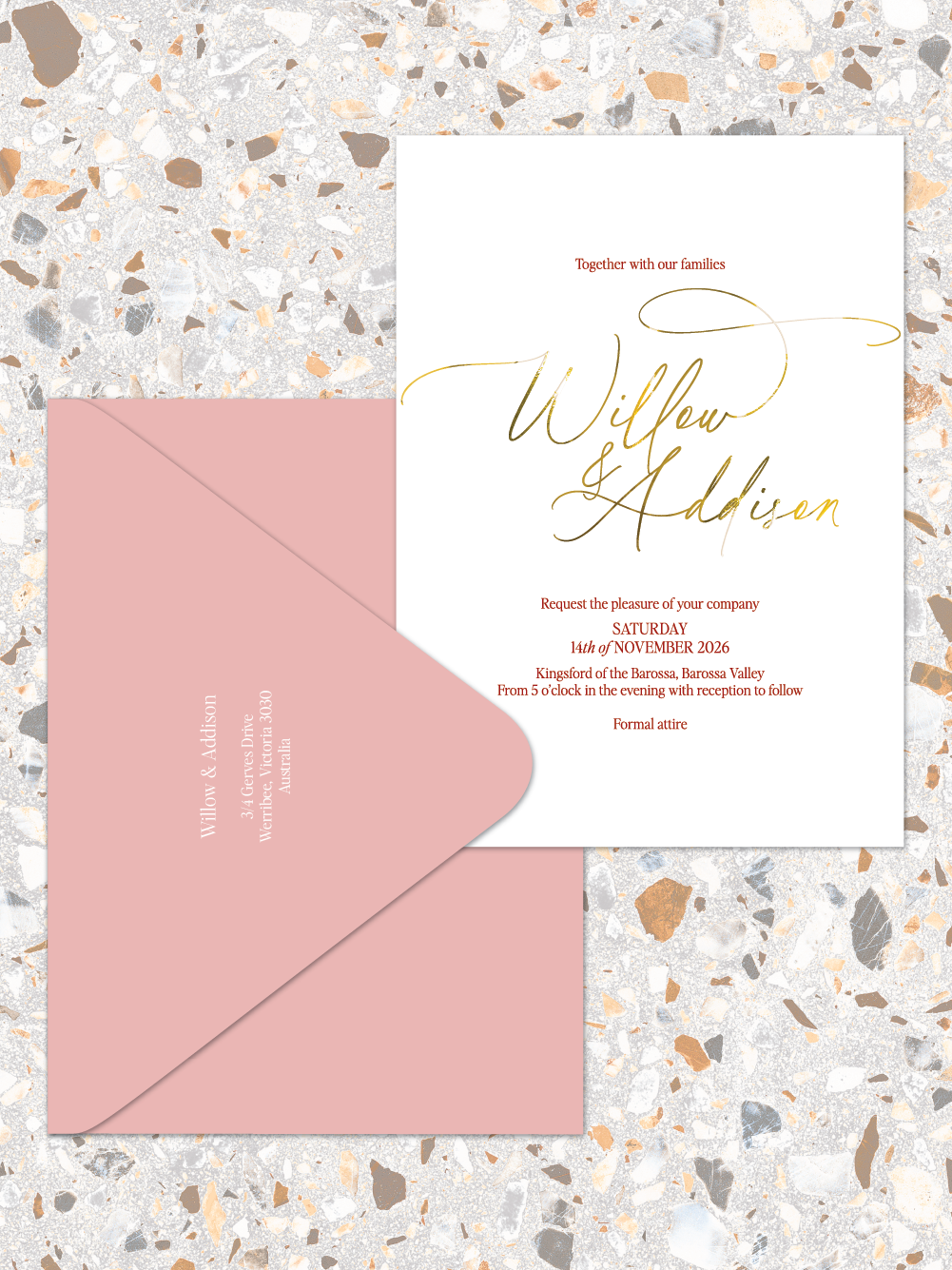 Willow - Invitations and envelopes