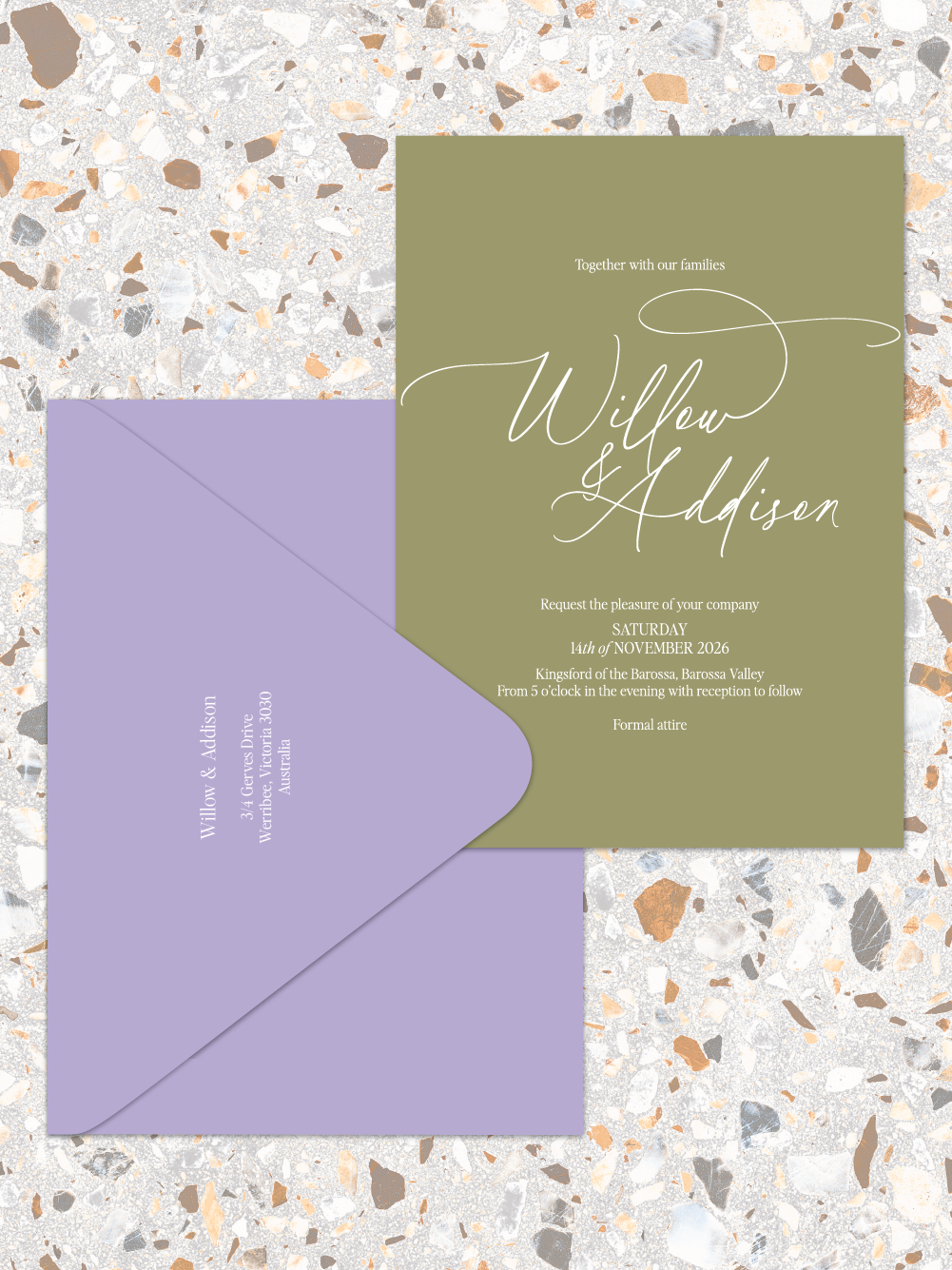 Willow - Invitations and envelopes