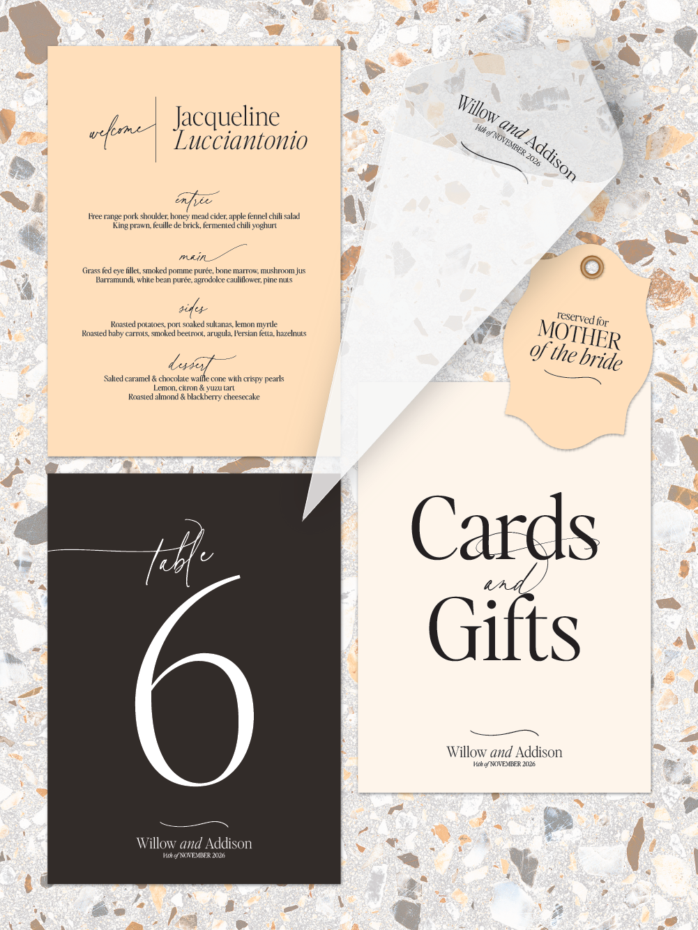 Menus and Signage - Willow Design