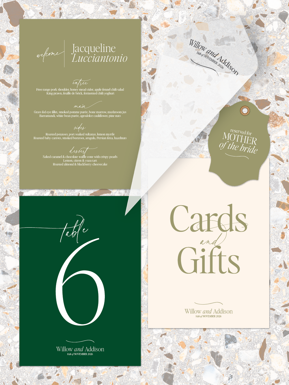 Menus and Signage - Willow Design