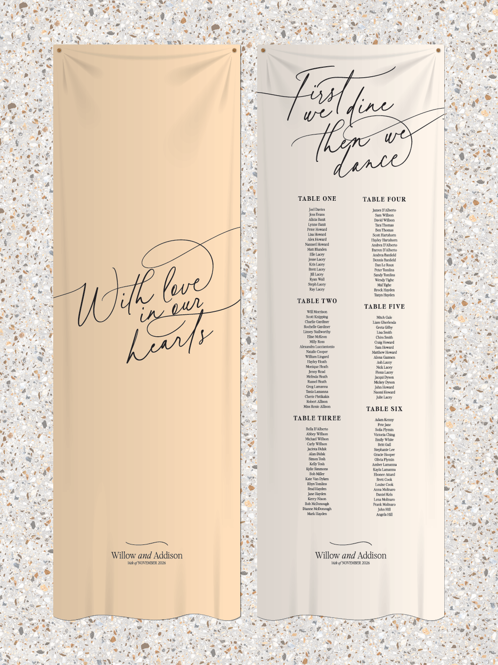 Menus and Signage - Willow Design