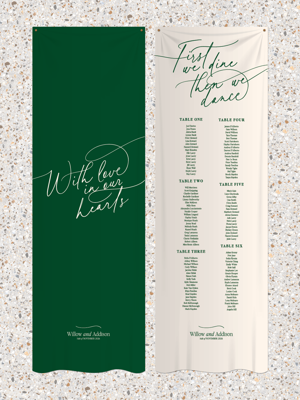 Fabric Signs - Willow Design