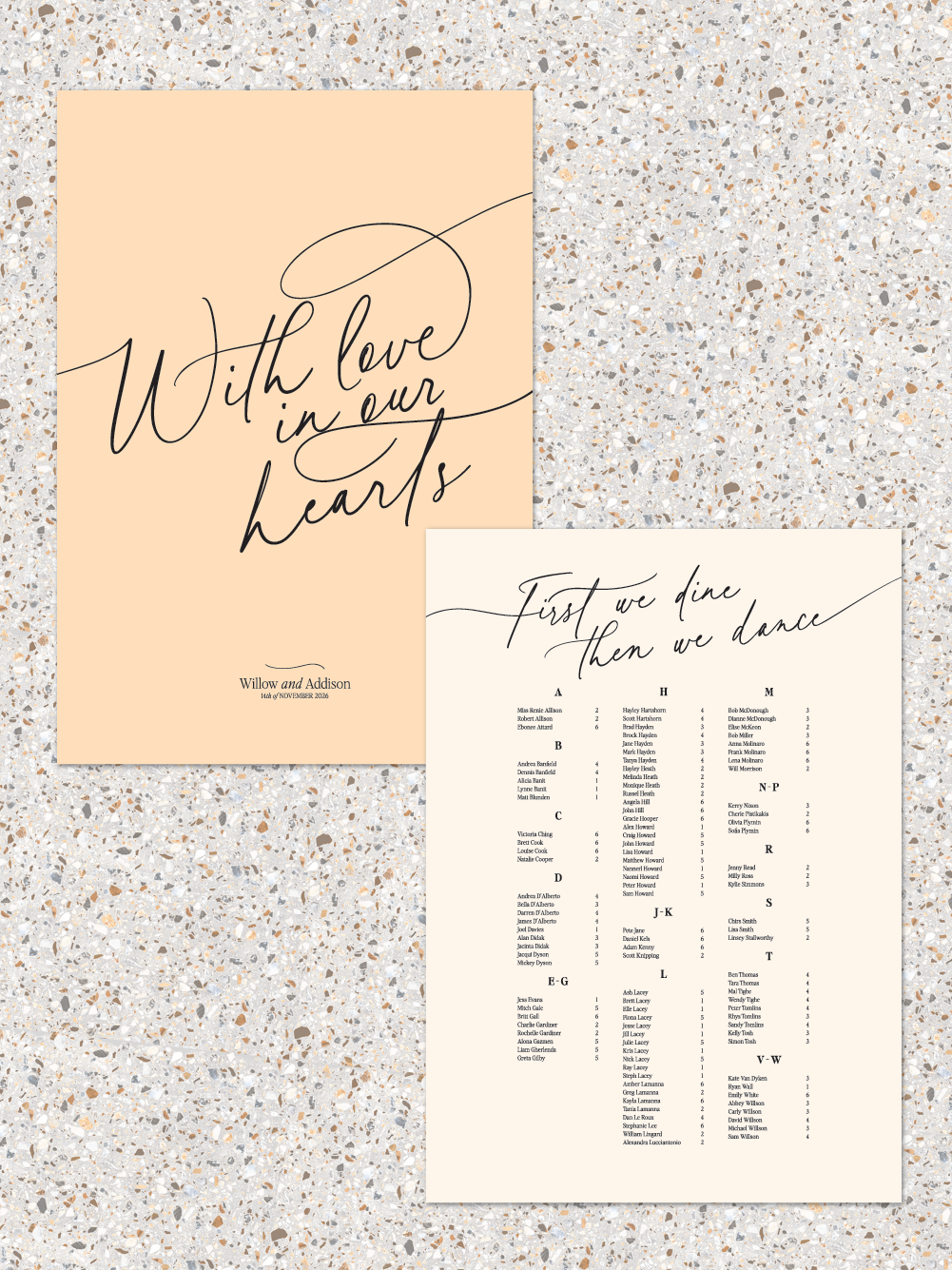 Menus and Signage - Willow Design