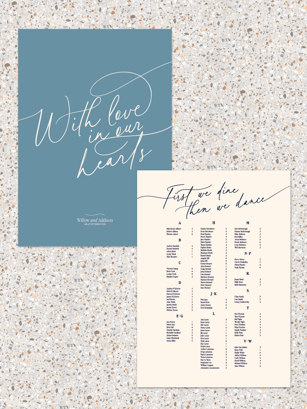 Menus and Signage - Willow Design