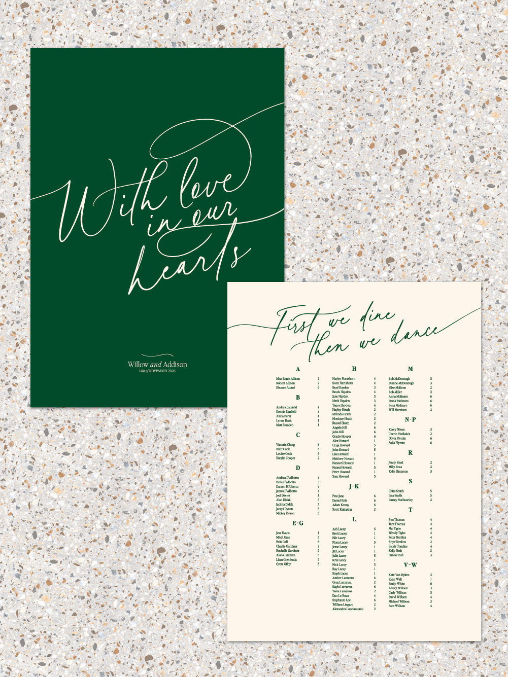 Menus and Signage - Willow Design